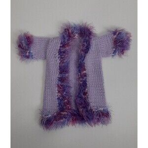 Purple Fluffy Sparkle Knit Coat or Robe for 18" Doll American Girl My Generation